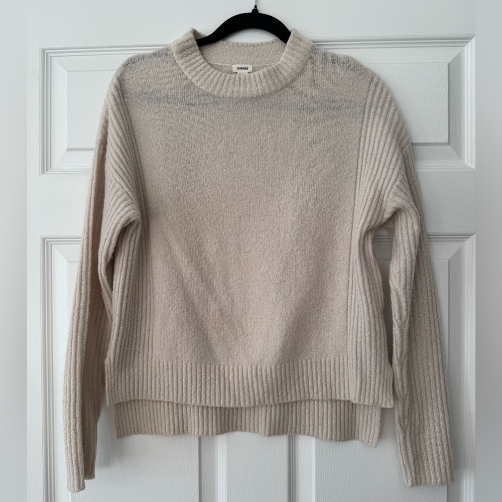 garage cream crewneck sweater